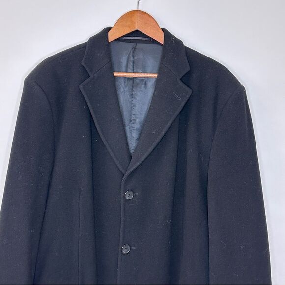 Cacharel Wool Cashmere Winter Coat Black Size 58 - Picture 3 of 6